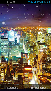 Sníh noční město Živá Tapeta - náhled