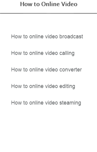 How to Online Video