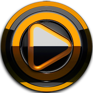 Poweramp skin Black Orange logo
