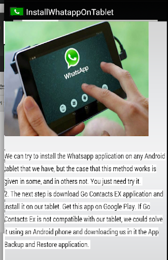 在“安装了WhatsApp的平板