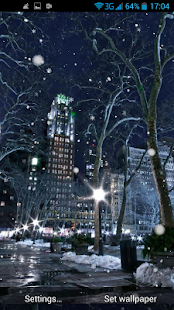 Sníh noční město Živá Tapeta - náhled