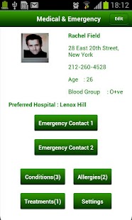 Screenshot dell'applicazione Android Medical and Emergency
