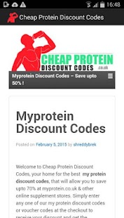 How to get Cheap Protein Discount Codes 1.0 apk for pc