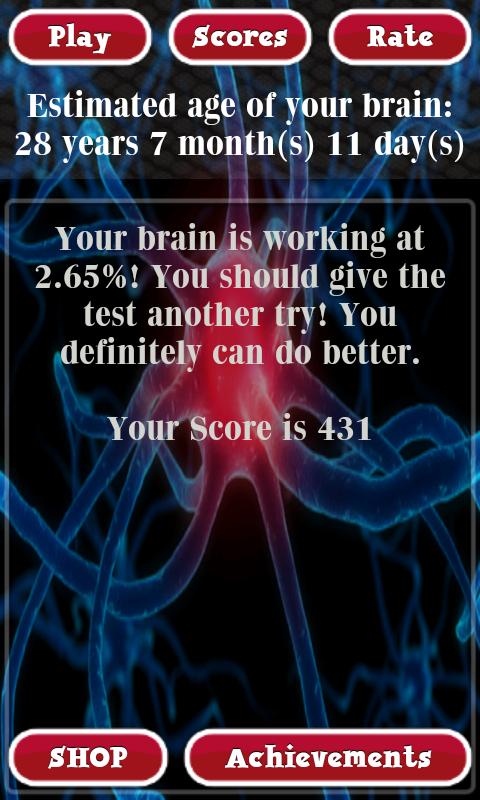 Brain Age Test Free Screen 3
