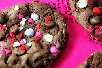 Sixlets & Chocolate Chip Fudge Cake Mix Cookies