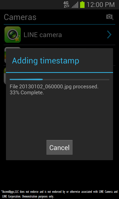 Camera Timestamp Add-on - screenshot