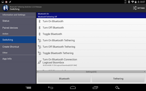 【免費工具App】Bluetooth Tethering Switcher-APP點子