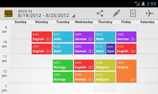 week long schedule