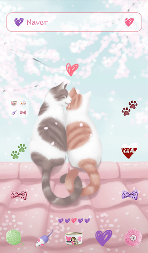 lovely girl cat couple dodol