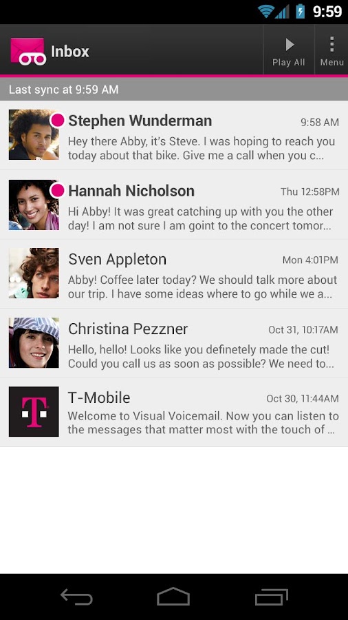TMobile Visual Voicemail Android Apps on Google Play