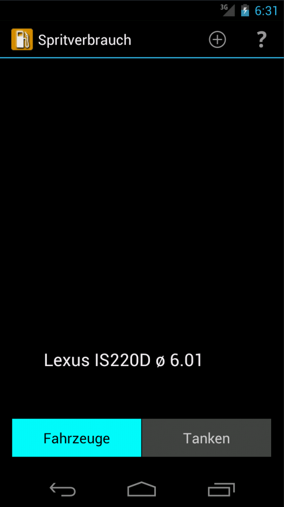 Spritverbrauch Screen 2