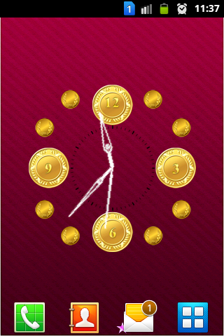 Gold Coin Analog Clock