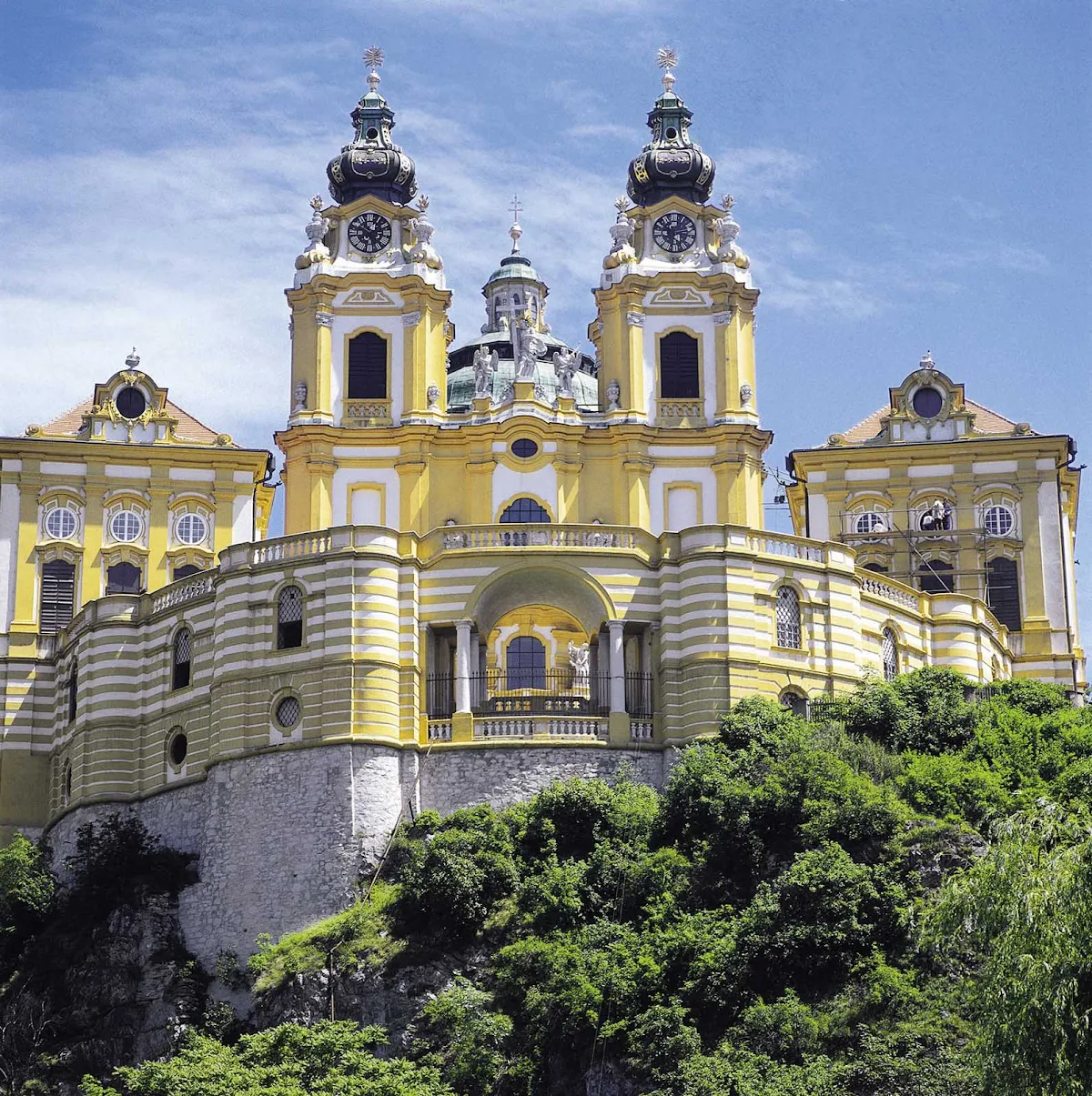 melk-abbey-on-Danube - Melk Abbey on the Danube in Austria.