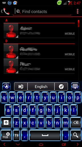 Blue Novelty GO Keyboard theme