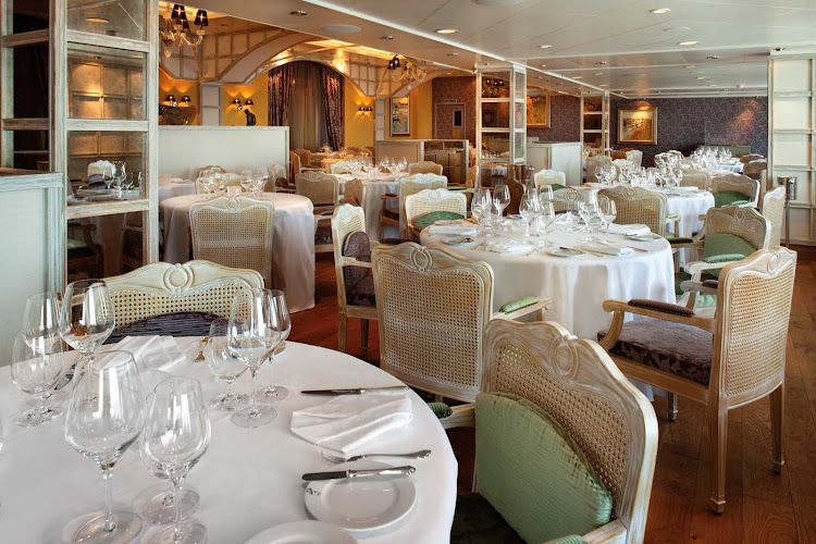 You'll enjoy a fine dining experience at Jacques restaurant on Oceania's Marina.