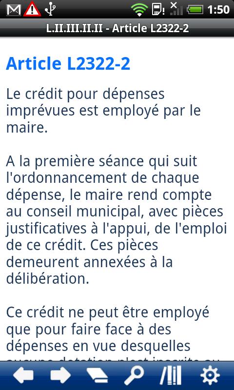 French Code Local Authorities Screen 3