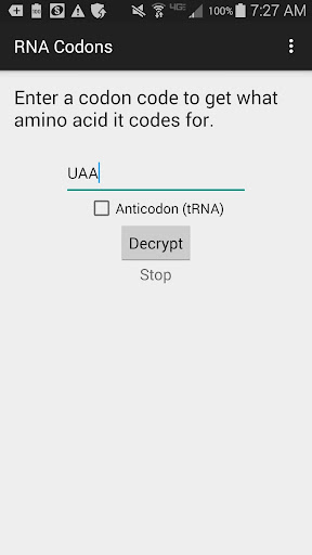 RNA Codons