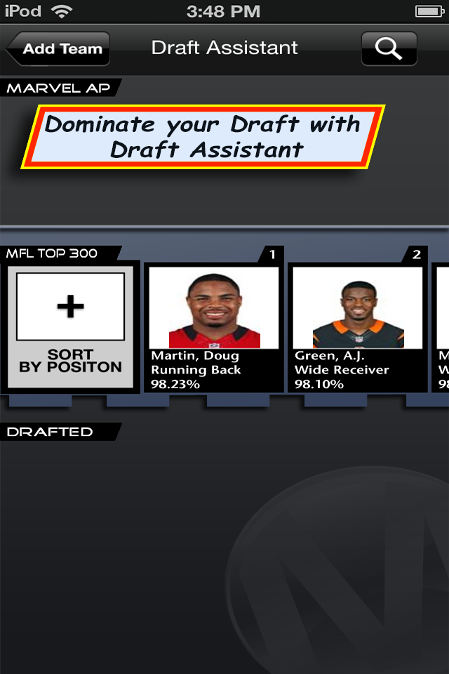Fantasy Football Draft Asst. Screen 3