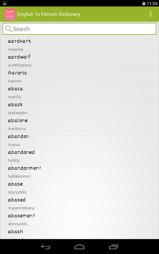 English To Finnish Dictionary