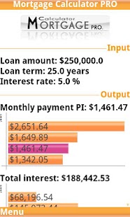 Mortgage Calculator PRO trial - náhled