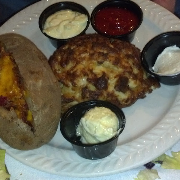 Crab Cake and loaded baked potato