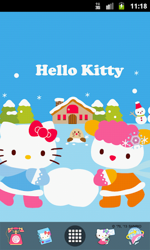 Hello Kitty Playing Snow
