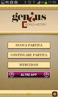 Screenshot dell'applicazione Android Genius World History Quiz