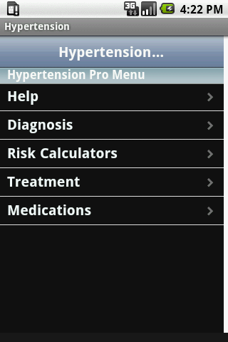 Android application Hypertension screenshort