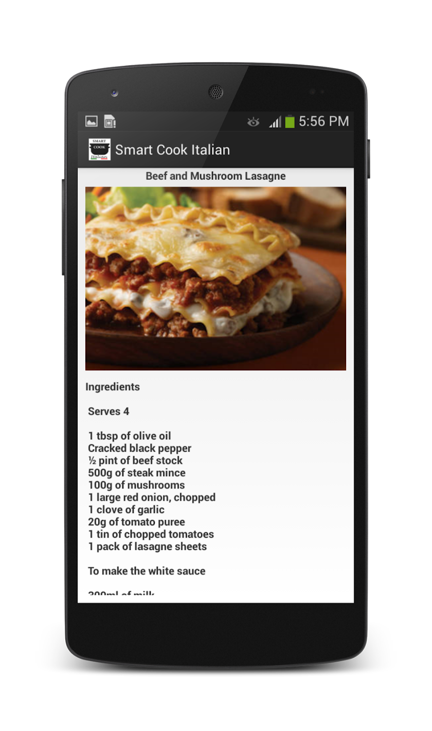 Smart Cook Italian Screen 3