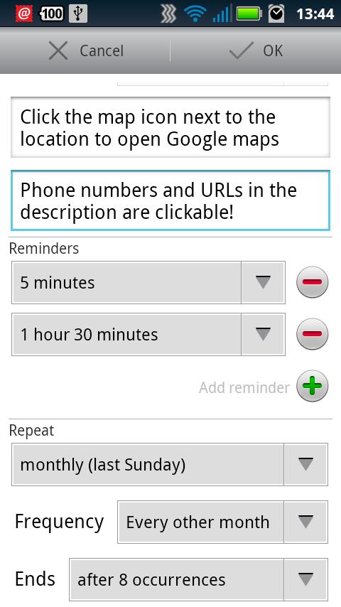 aCalendar Android