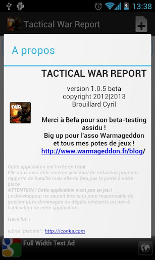 【免費娛樂App】Tactical War Report-APP點子