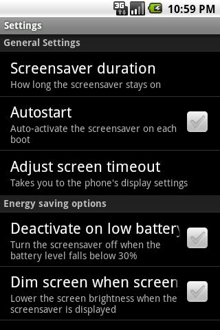 Bildschirmschoner Manager Screen 2